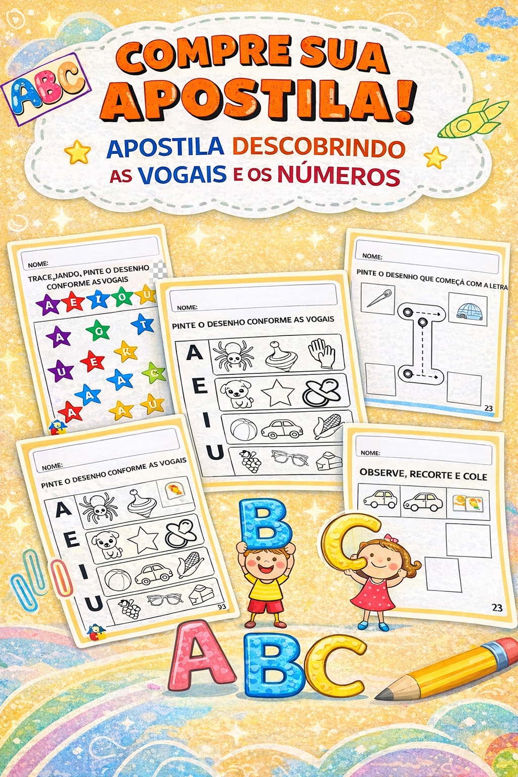 Descobrindo as Vogais e Números